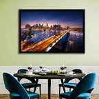 Sunset Over Manhattan Bridges Wall Art
