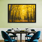 Yellow Autumn Forest Path Wall Art