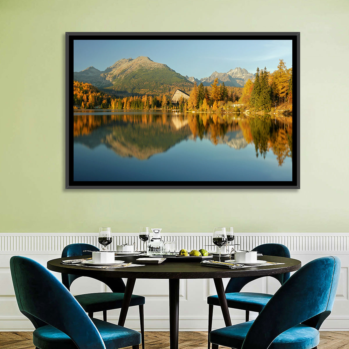 Štrbské Pleso Lake, High Tatras Wall Art in a room, landscape