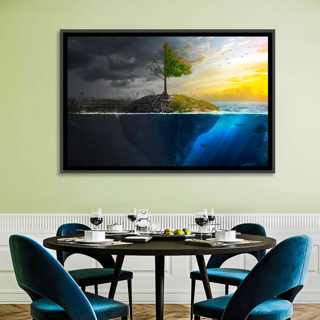 Split Island Tree of Duality Wall Art
