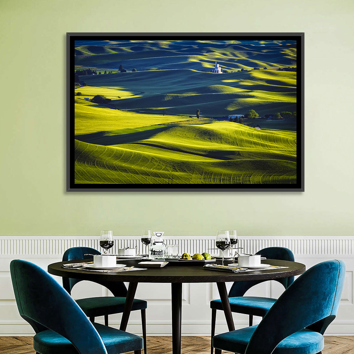 Palouse Hills with Grain Elevator Wall Art