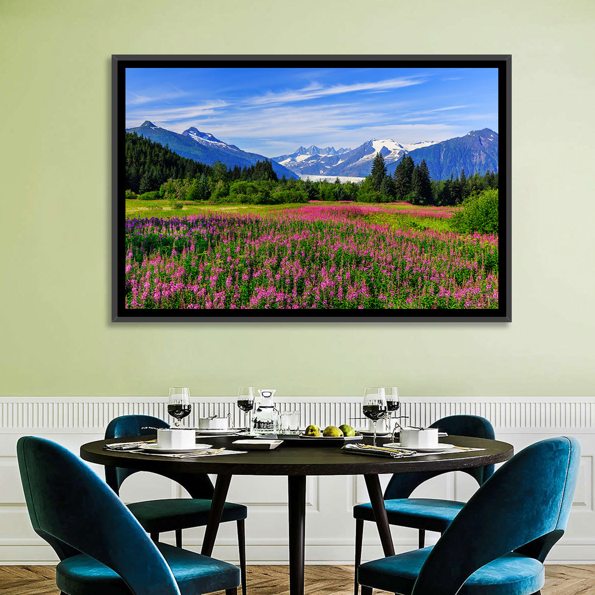 Juneau Meadow with Mendenhall Glacier Wall Art