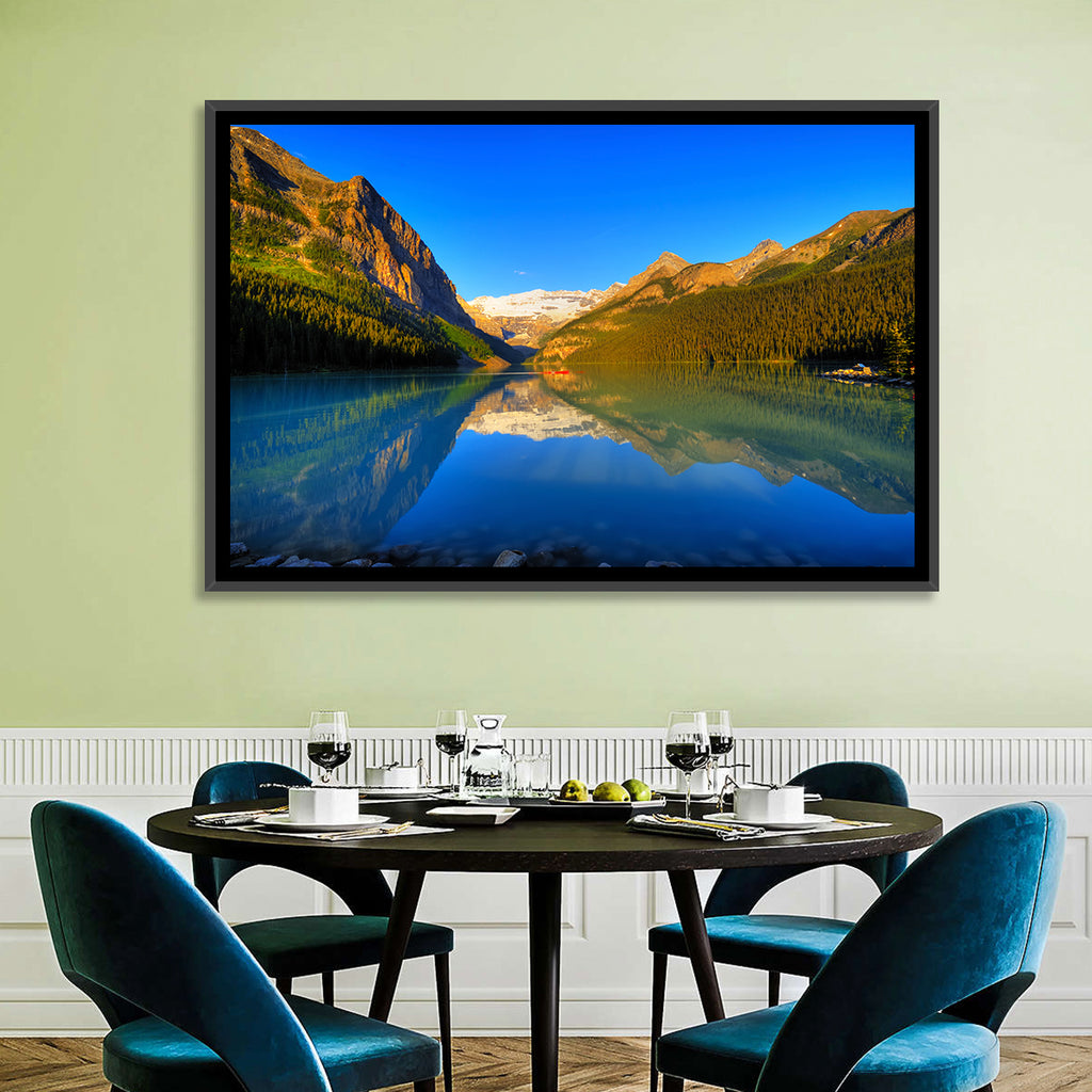 Lake Louise Canoe Reflection Wall Art