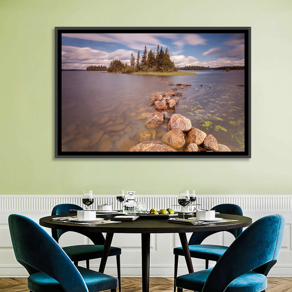 Lake Ontario Shoreline Wall Art in a room, landscape
