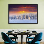 Snowy Forest Sunset Wall Art