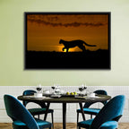 Cougar Silhouette at Sunset Wall Art