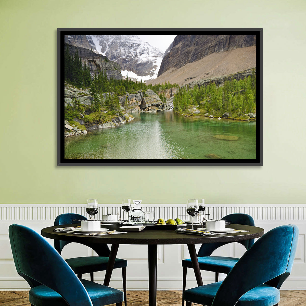 Lake Oesa Alpine View Wall Art in a room, landscape