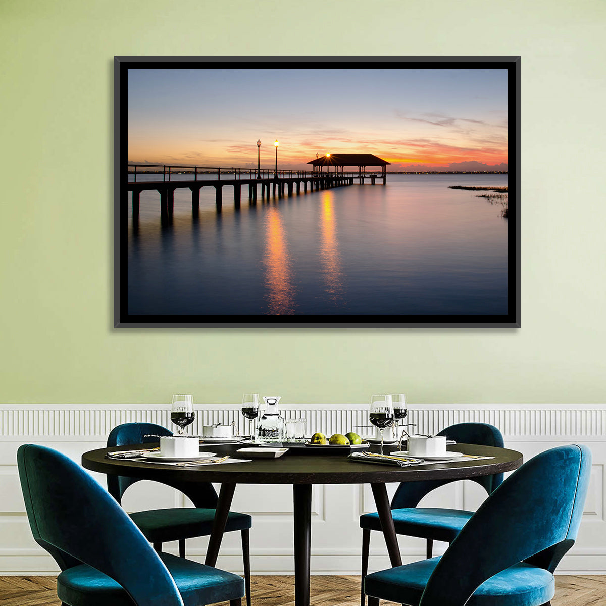 Lake Jackson Pier Sunset Wall Art