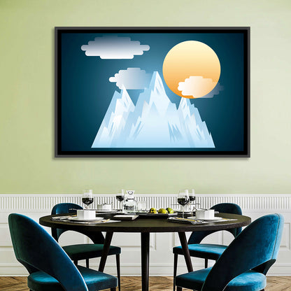 Snowy Mountain Illustration Wall Art