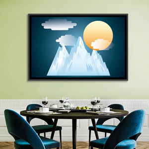 Snowy Mountain Illustration Wall Art