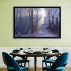 Frosted Forest Path at Dawn Wall Art