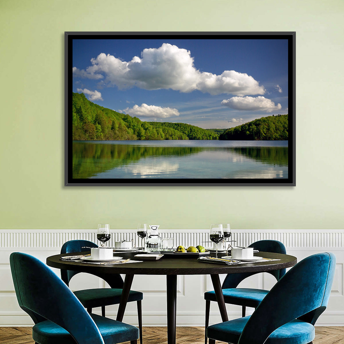 Plitvice Forest Lake Scene Wall Art