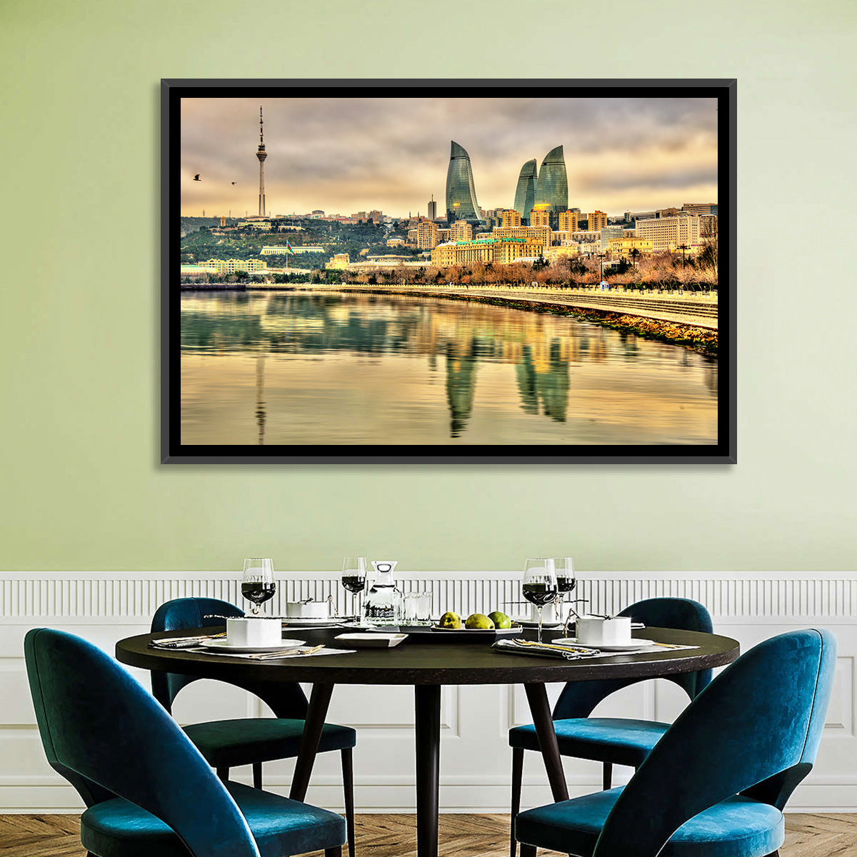 Baku Reflection Wall Art in a room, landscape