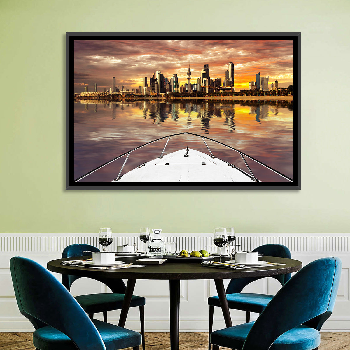 Kuwait City Skyline at Dusk Wall Art