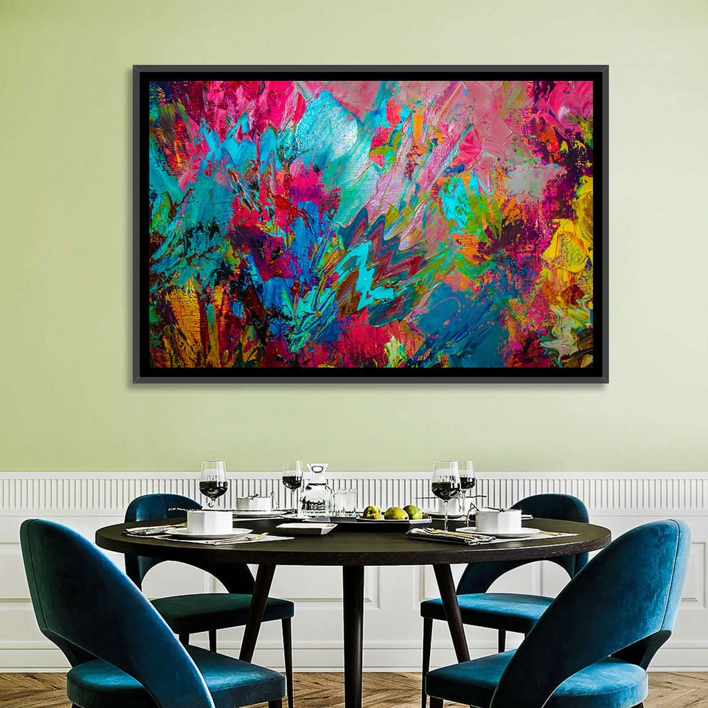 Vibrant Impasto Color Burst Abstract Wall Art