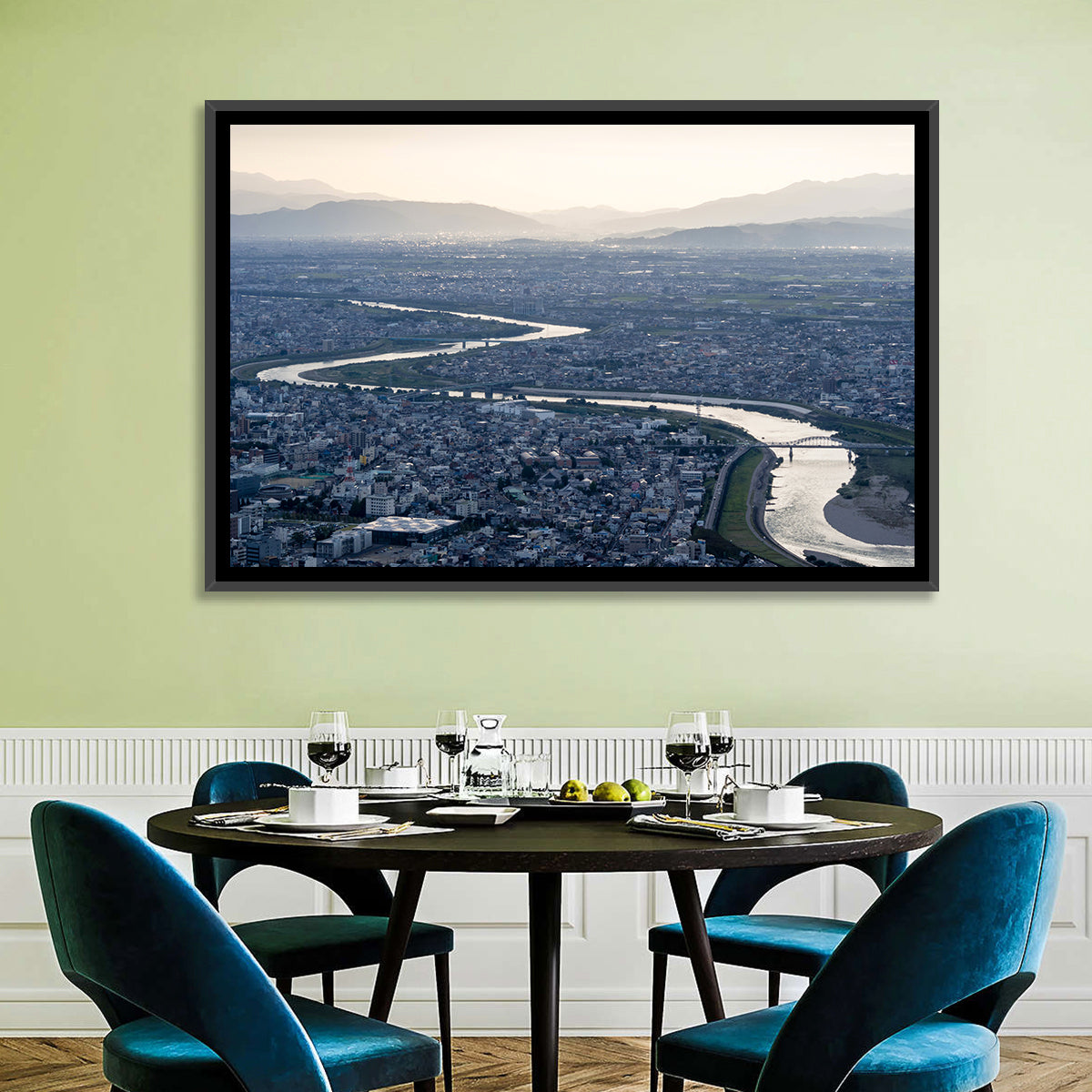 Gifu Aerial River View Wall Art