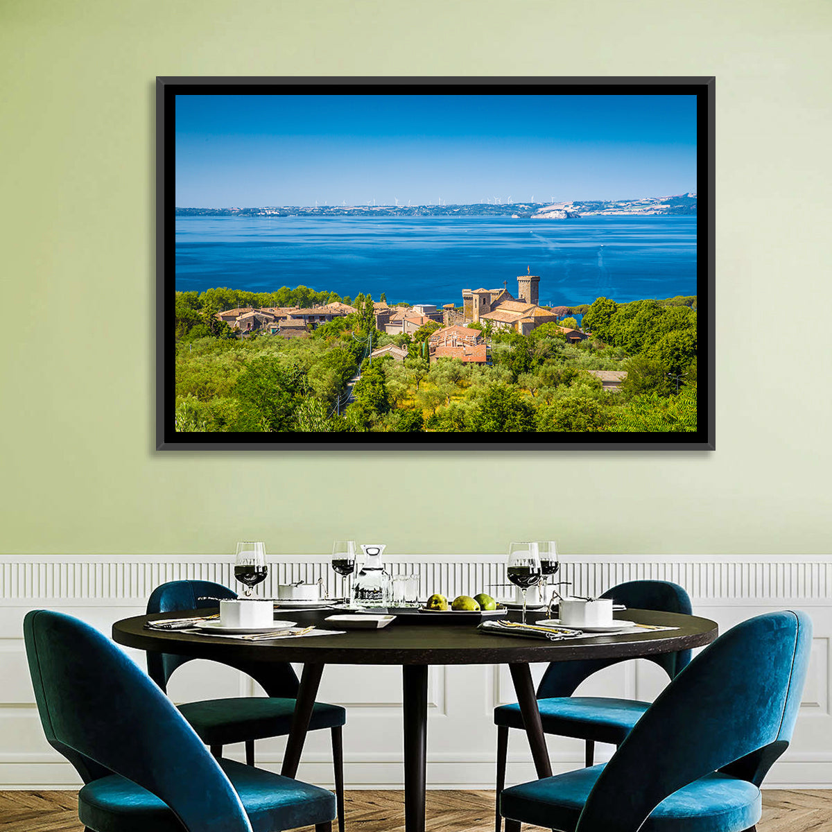 Bolsena Village Overlook Wall Art in a room, landscape