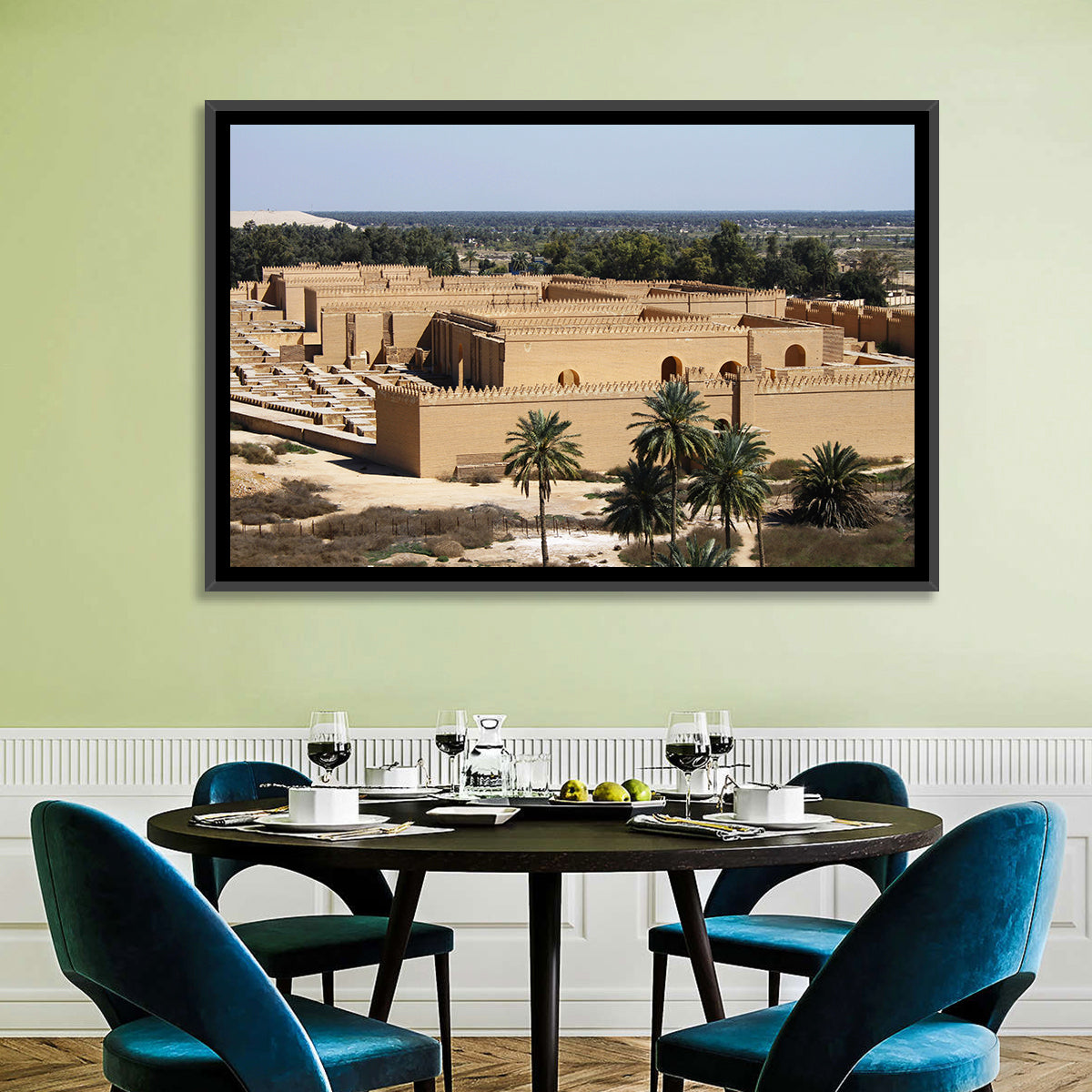 Babylon Palace Ruins Wall Art in a room, landscape