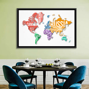 Coloured World Map Wall Art