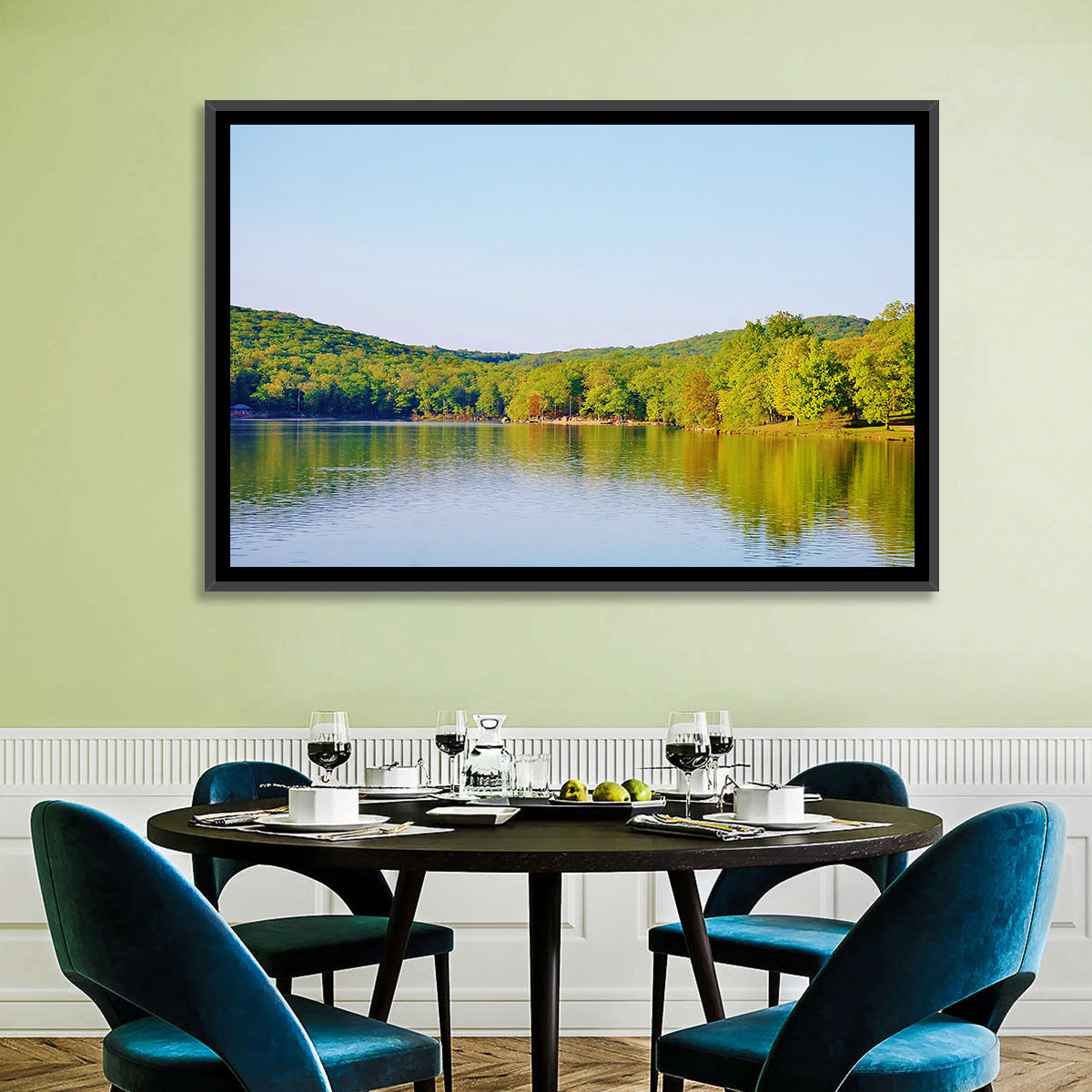 Sebago Lake Wall Art in a room, landscape