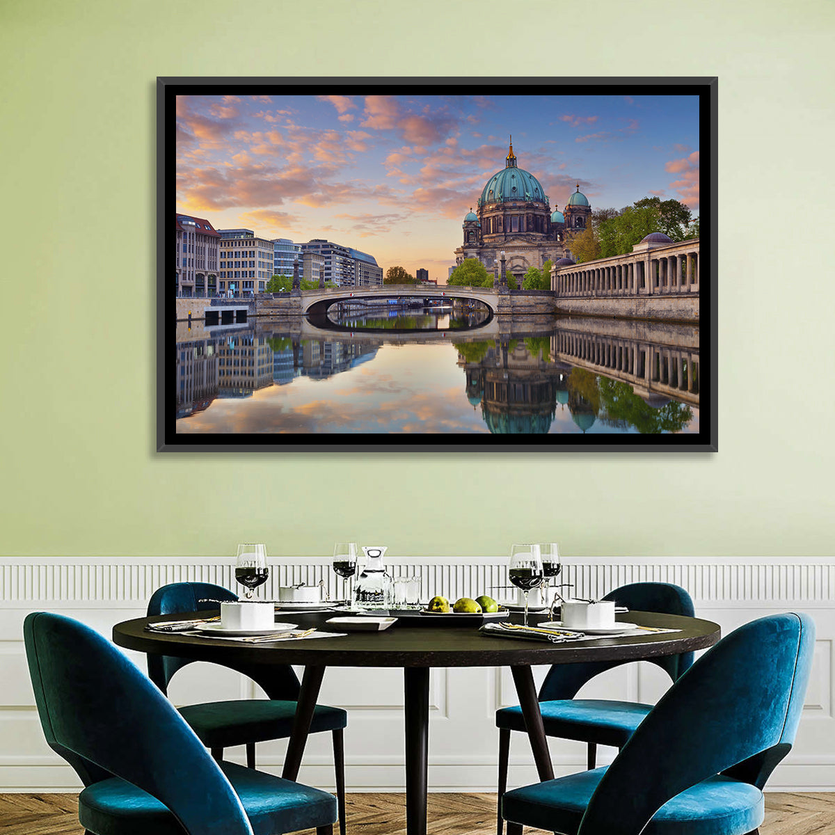 Golden Hour at Berlin Cathedral Wall Art in a room, landscape