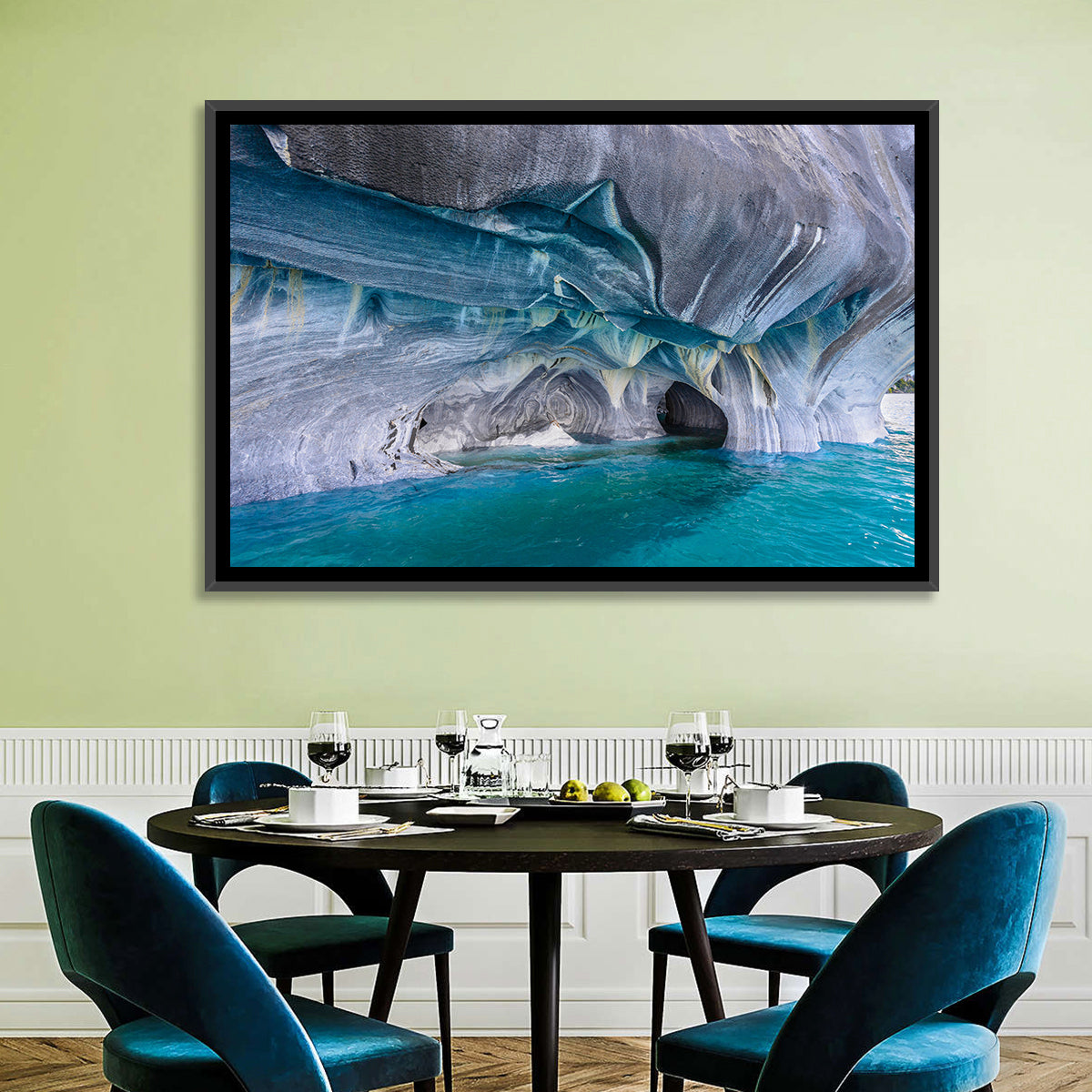 General Carrera Marble Caves Wall Art in a room, landscape