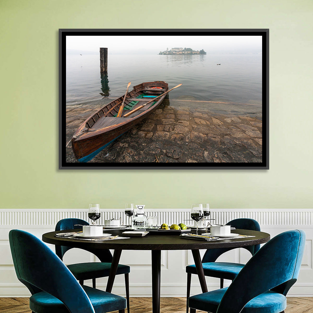 Rowboat on Lake Orta Wall Art