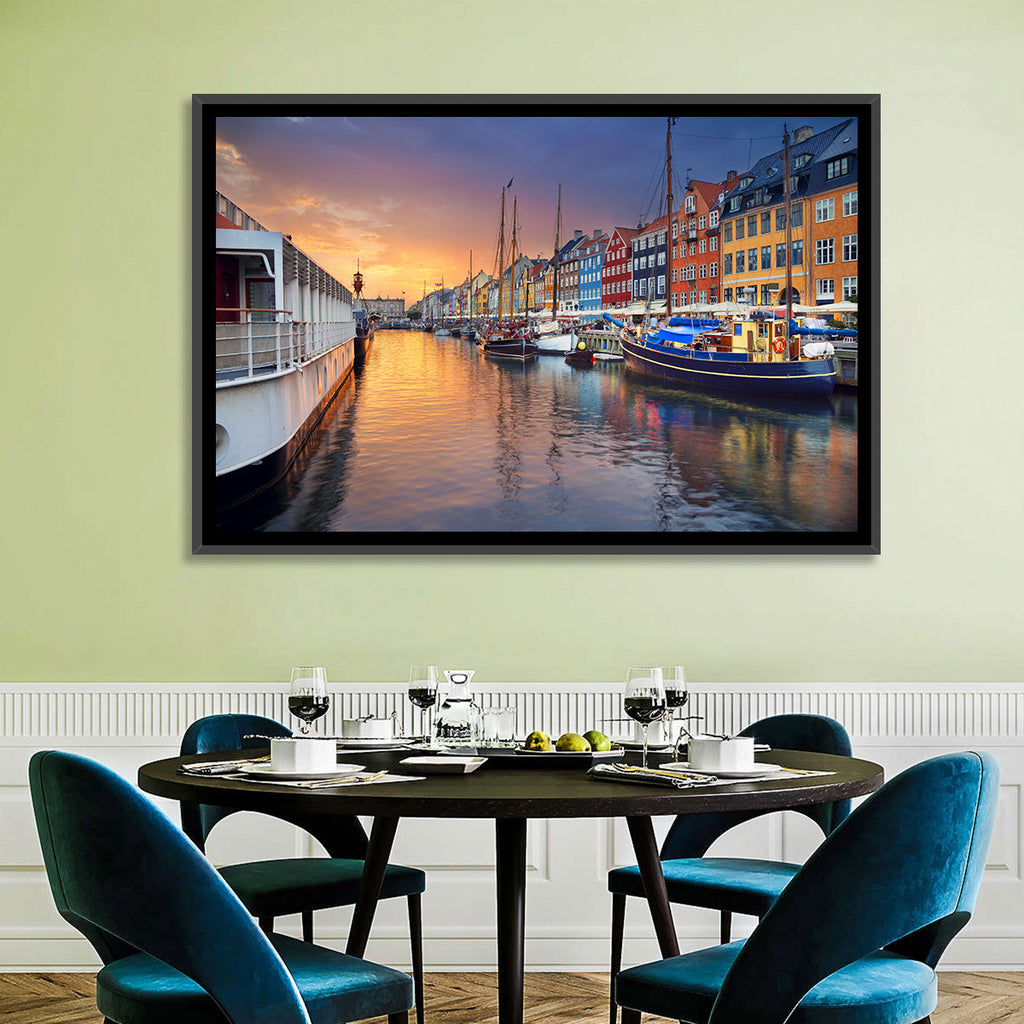 Nyhavn Canal at Sunset Wall Art