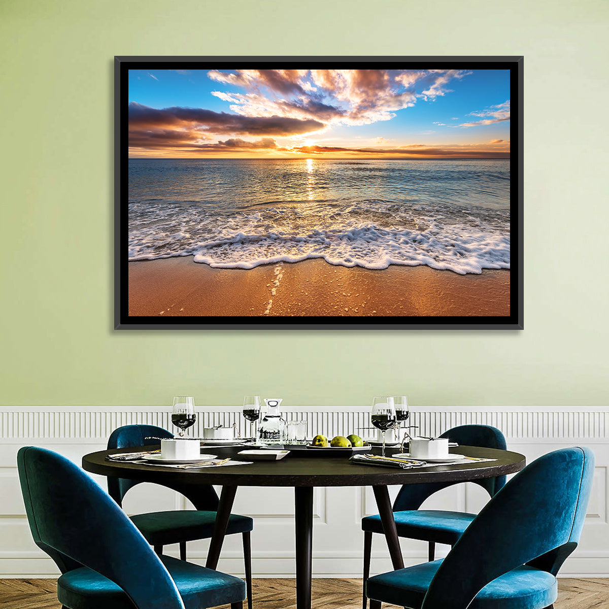 Golden Beach Sunrise Wall Art