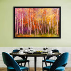 Vibrant Autumn Birch Grove Wall Art