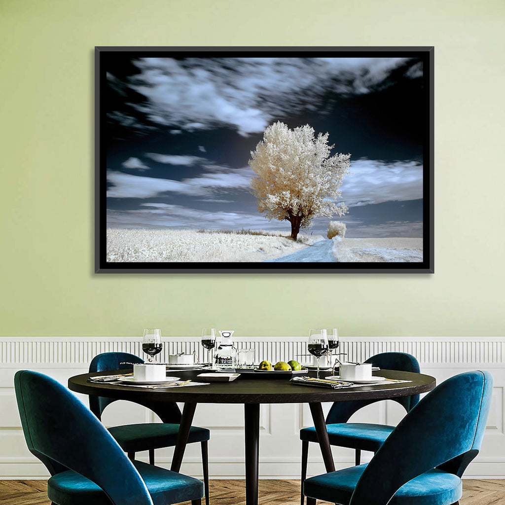 Infrared Winter Willow Tree Wall Art