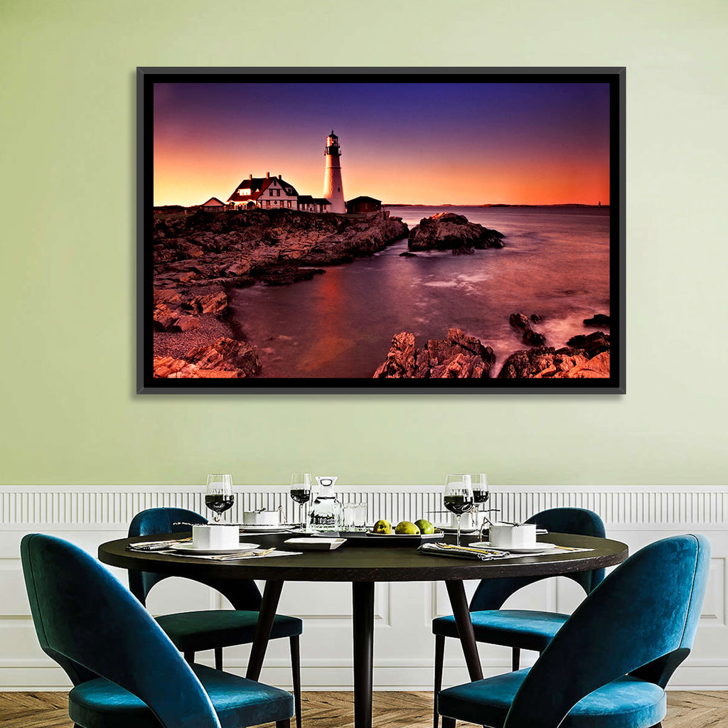 Portland Head Light at Dusk Wall Art