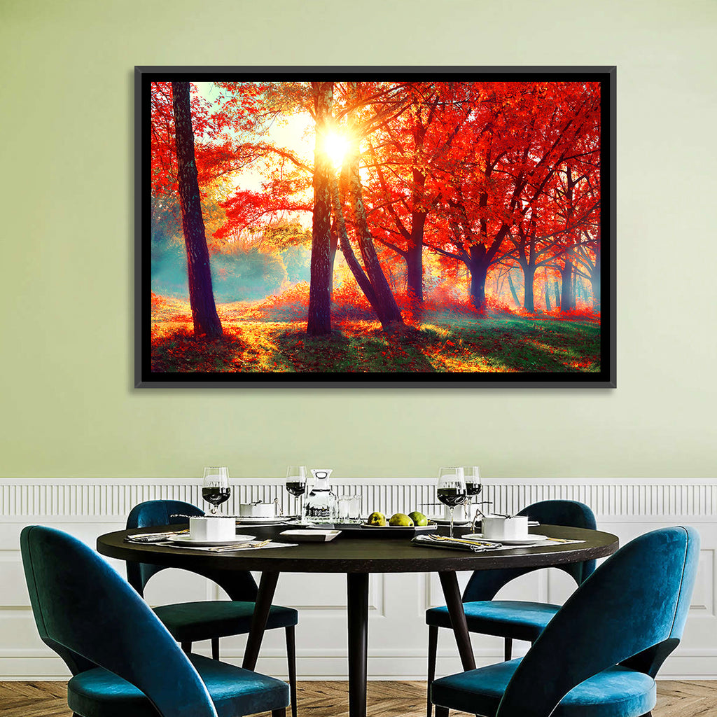 Autumn Park Sunrise Wall Art