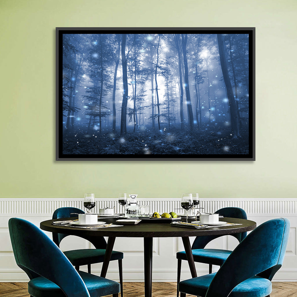 Blue Mist Forest at Twilight Wall Art