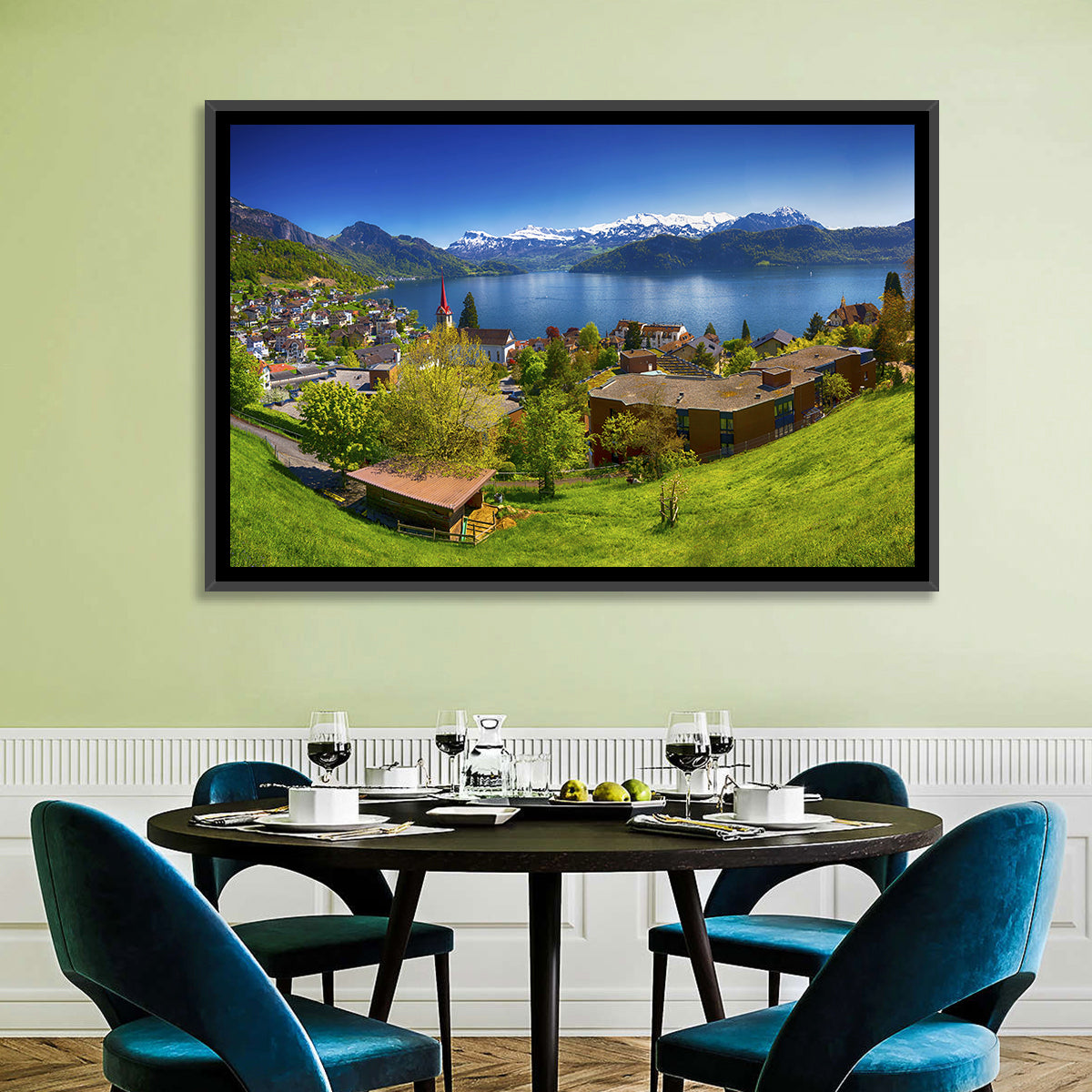 Lake Lucerne, Weggis Wall Art in a room, landscape