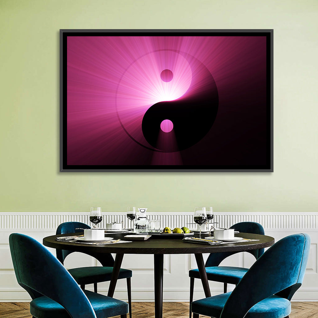 Magenta Yin Yang Symbol Wall Art