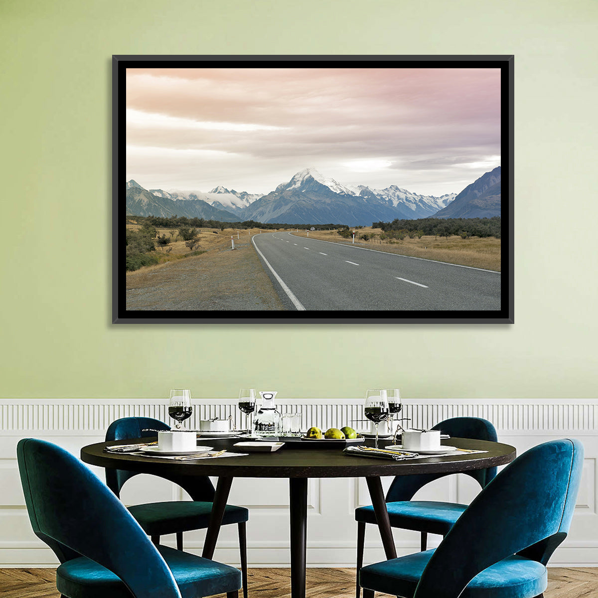 Road to Mount Cook Wall Art in a room, landscape