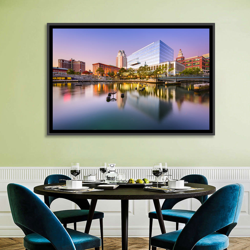 Providence River Skyline at Twilight Wall Art