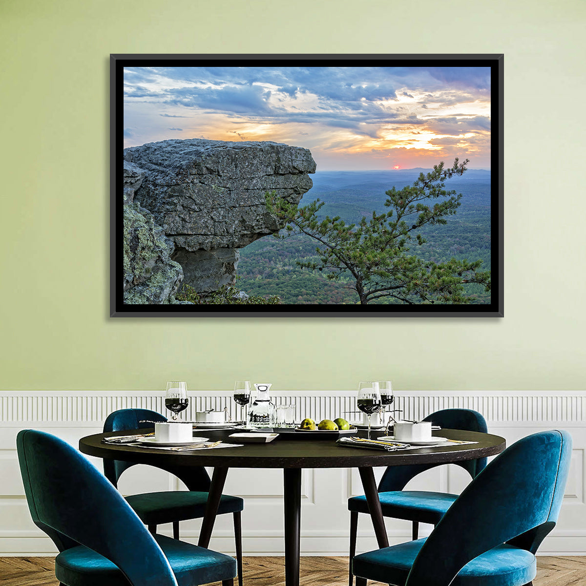 Bald Rock Sunset Over Cheaha State Park Wall Art