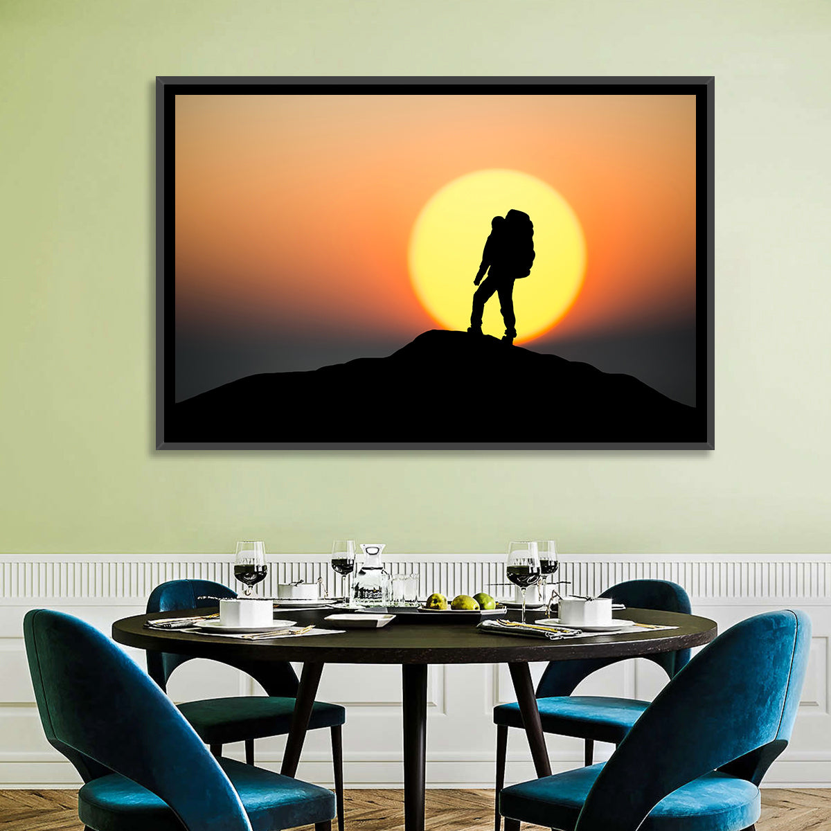 Summit Silhouette Wall Art in a room, landscape