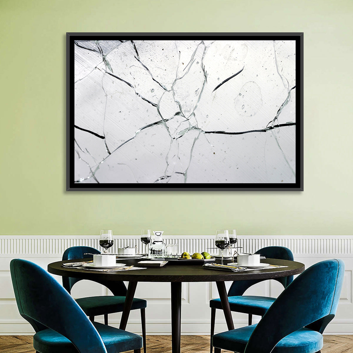 Fractured Glass Macro Study Wall Art