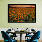Colorado Sunflower Field at Sunset Wall Art