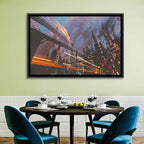 Futuristic Industrial Cityscape Wall Art