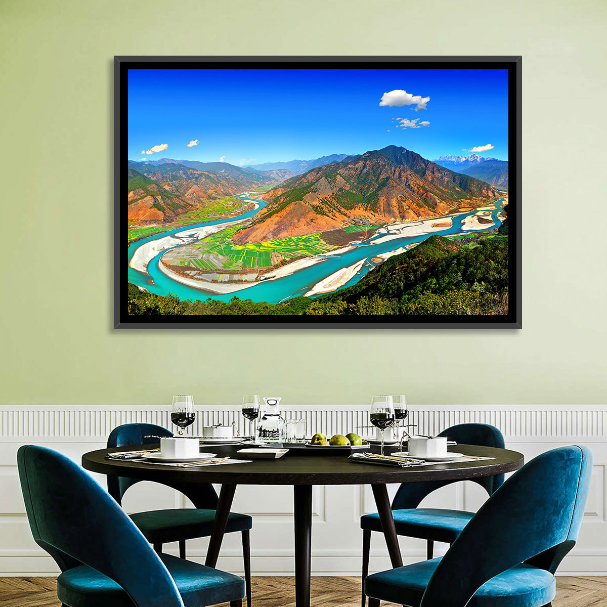 First Bend of the Yangtze, Lijiang Wall Art in a room, landscape