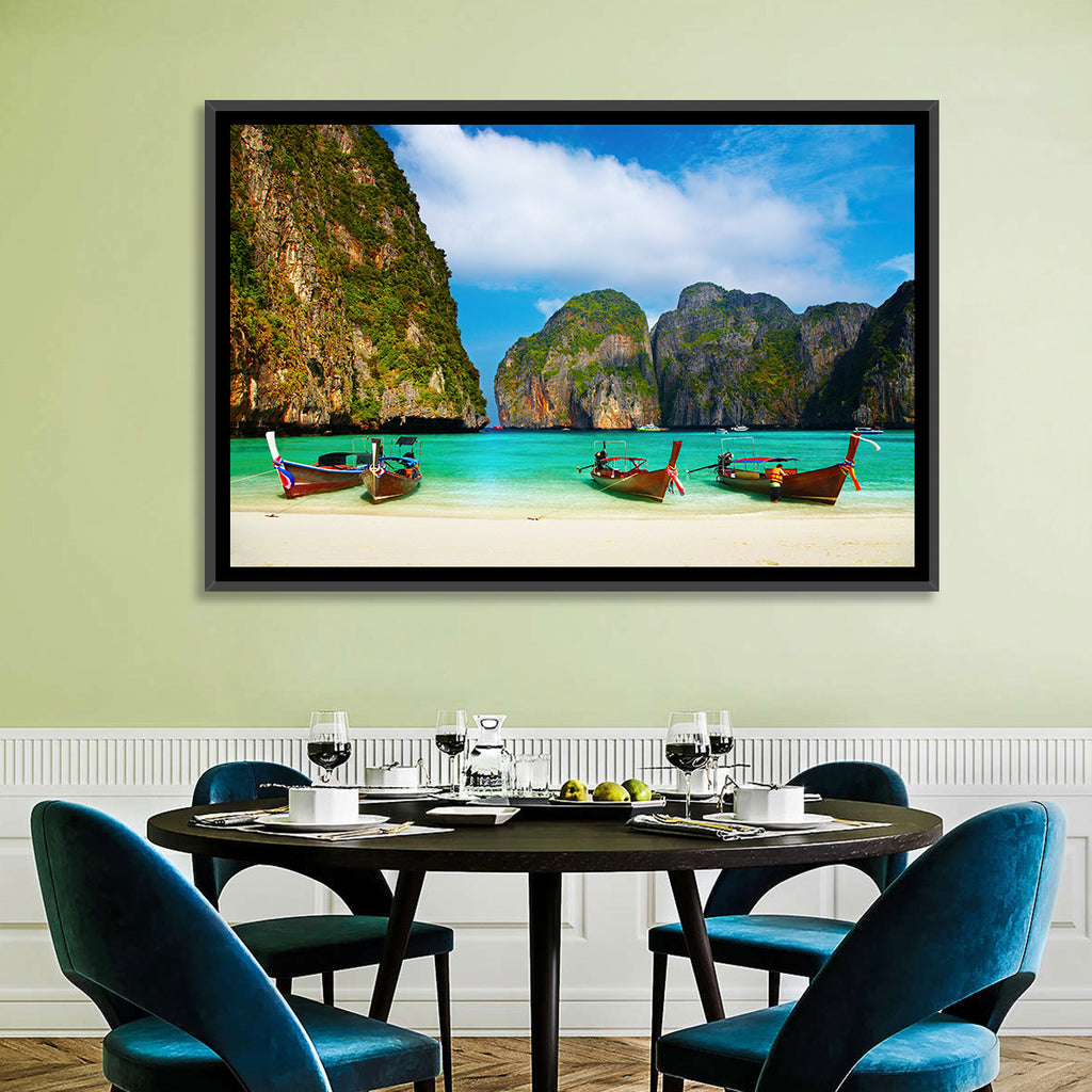 Maya Bay Long-tail Boats Wall Art
