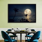 Supermoon Over Tropical Beach Wall Art