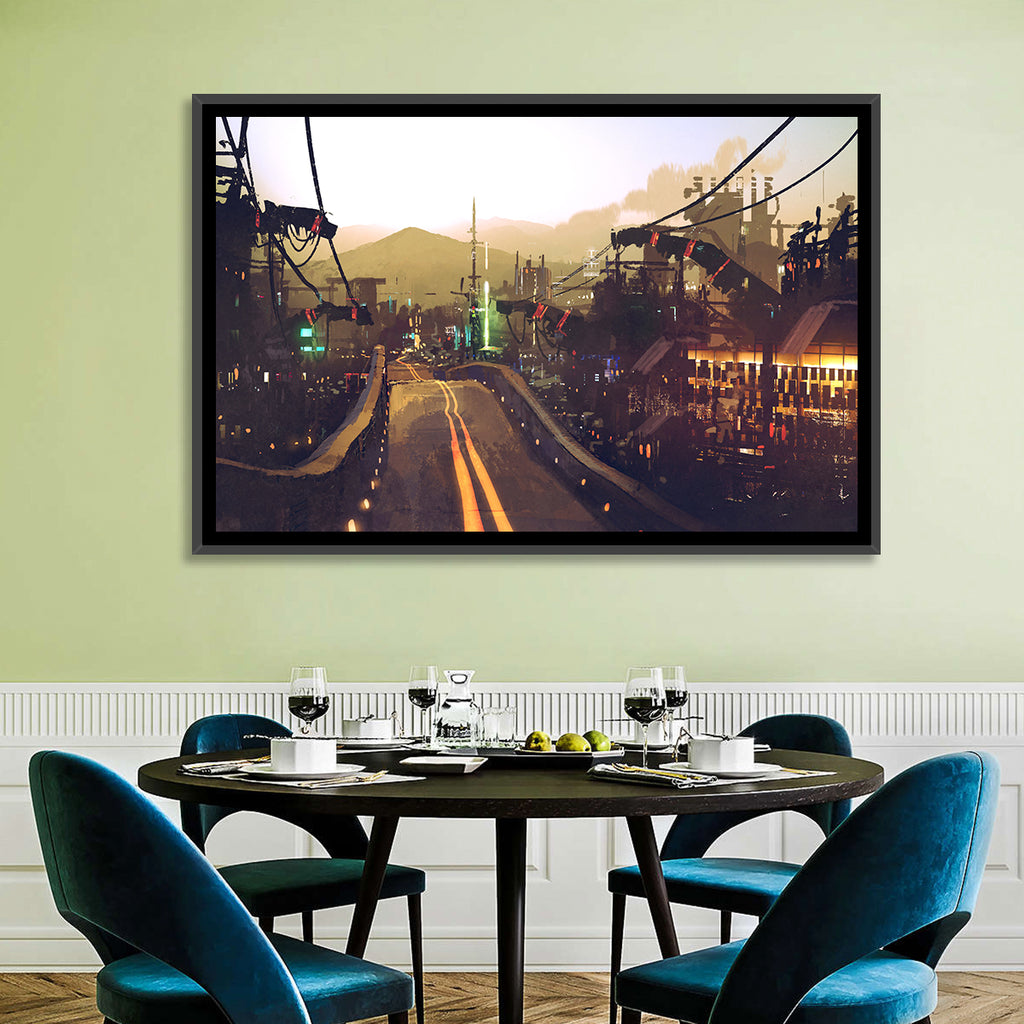 Futuristic Highway at Dusk Wall Art