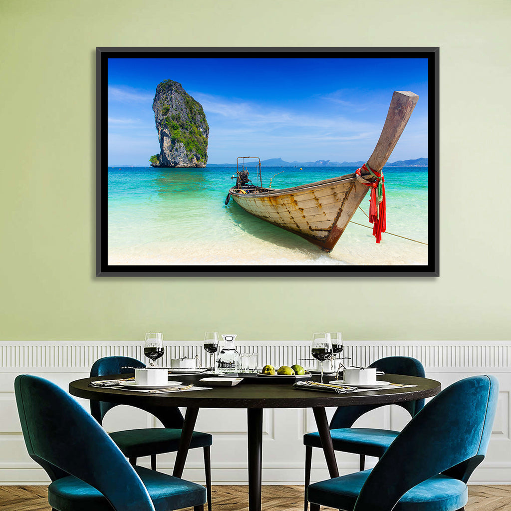 Krabi Longtail Boat Seascape Wall Art