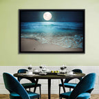 Full Moon Over Beach Wall Art