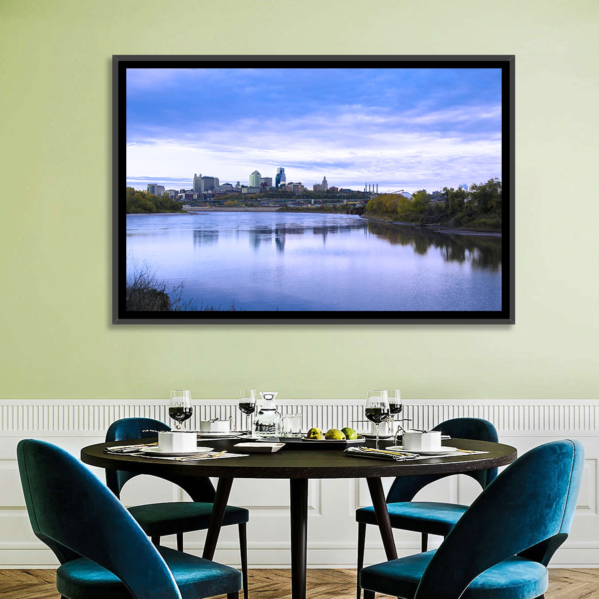 Kansas City Skyline at Dusk Wall Art
